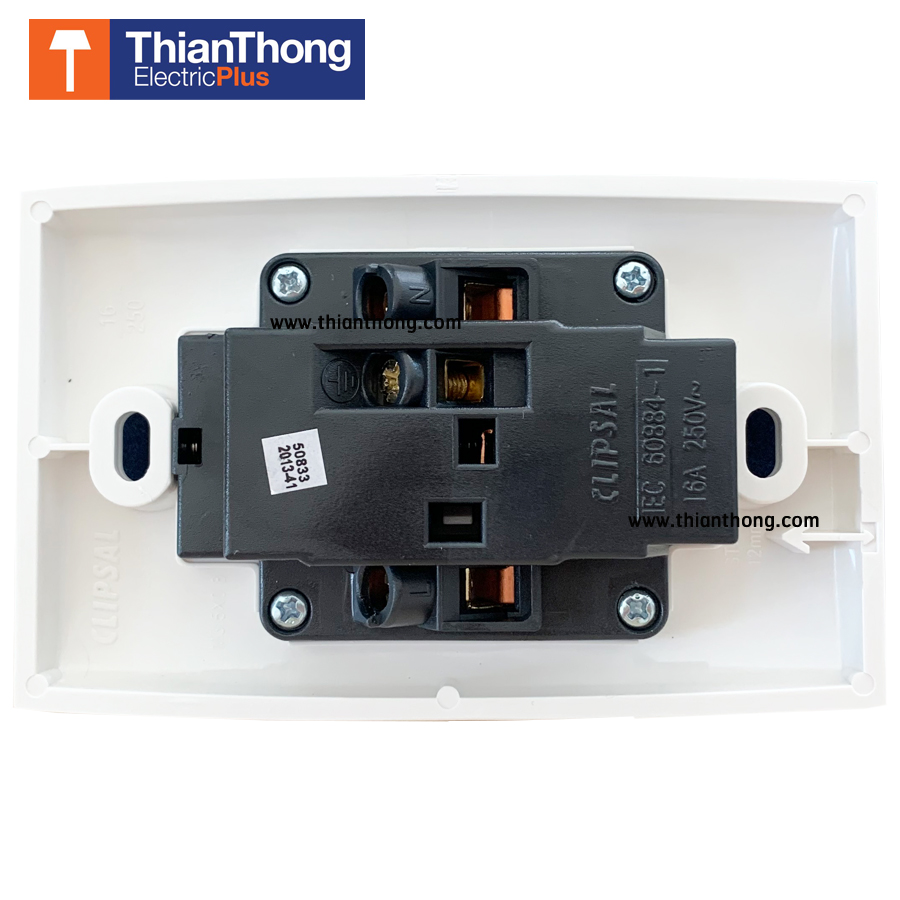 Schneider เต้ารับคู่ 3 ขา พร้อมม่านนิรภัย 16A 250V ชไนเดอร์ (คลิปเซล) Twin Socket with Shutter E426UEST2/T S-Classic