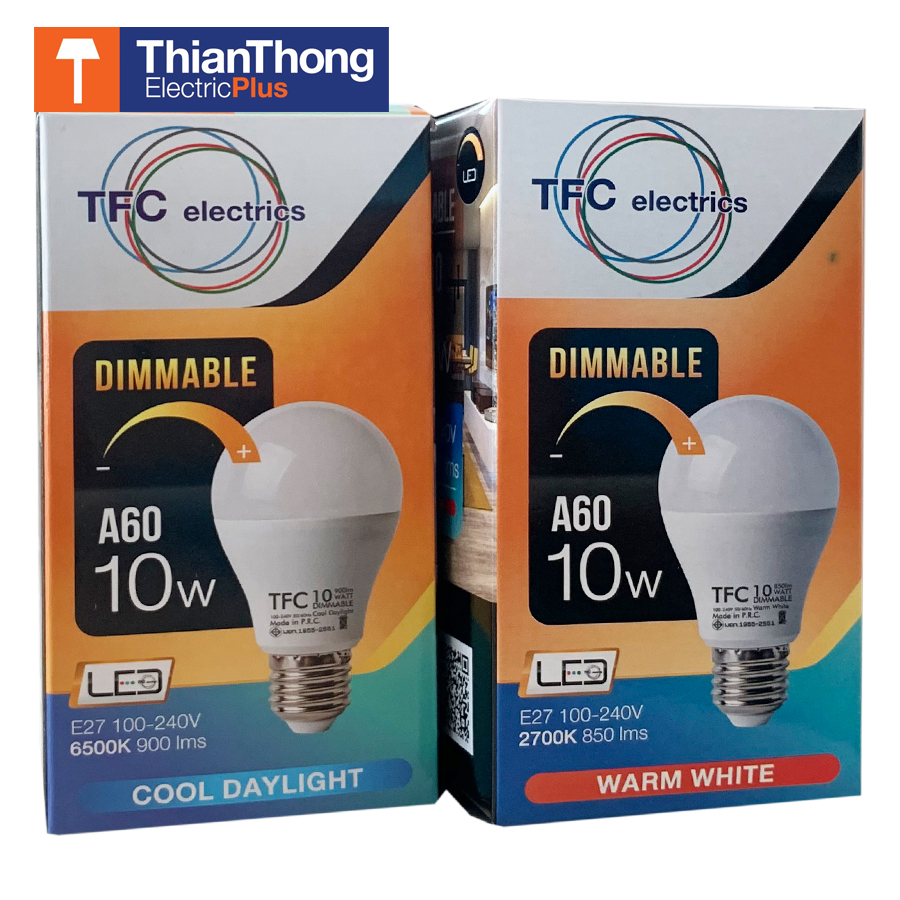 TFC หลอดไฟ ทีเอฟซี LED Bulb A60 Dimmable หรี่ไฟได้ 10W E27