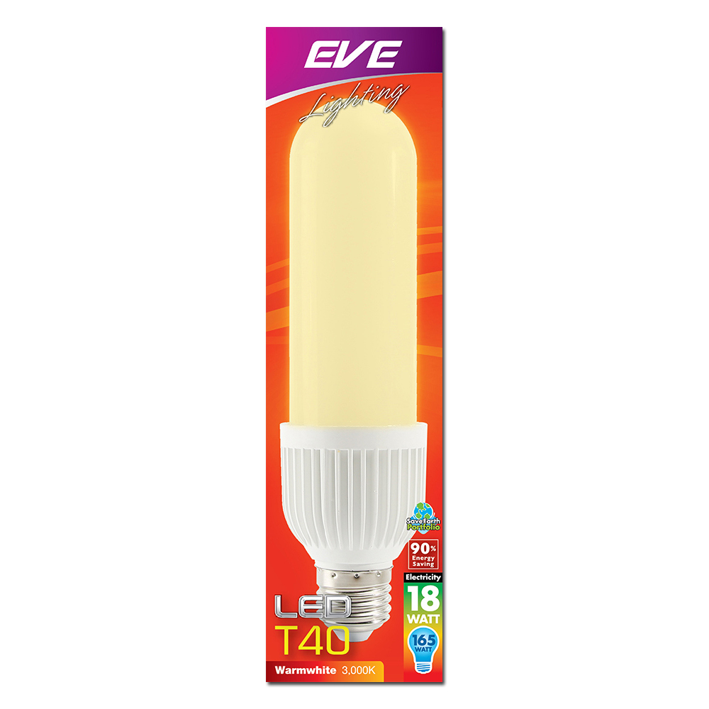 EVE หลอดไฟ LED อีฟ T40 18W E27 Warm White 3000K EVE หลอดไฟ LED อีฟ T40 18W E27 Warm White 3000K
