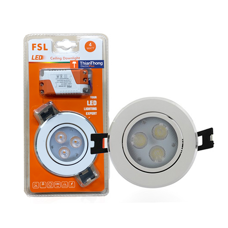 FSL โคมไฟดาวน์ไลท์ ปรับหน้าโคมได้ เอฟเอสแอล Downlight LED 4W FSL-DL-4W