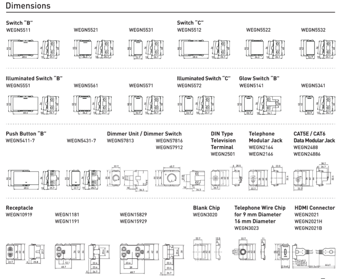 Panasonic ฝา 3 ช่อง พานาโซนิค รุ่น อินนิชิโอ Plate 1-Gang 3-Device INITIO WEGN6801H สีเทา