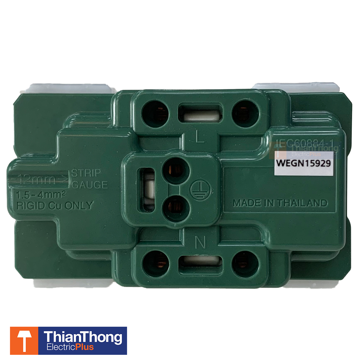 Panasonic เต้ารับคู่มีกราวด์ พานาโซนิค รุ่น อินนิชิโอ Grounding Duplex universal receptacle 2P+G 16A 250V INITIO WEGN15929 สีขาว White