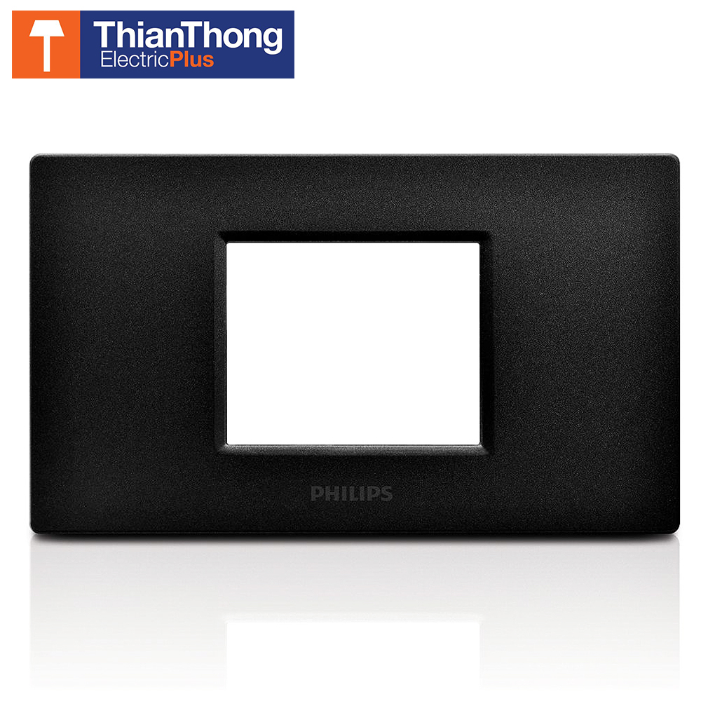 Philips หน้ากาก ฝา 2 ช่องติด ฟิลิปส์ รุ่นลีฟ LeafStyle 2M Center Cover ฺBlack สีดำ