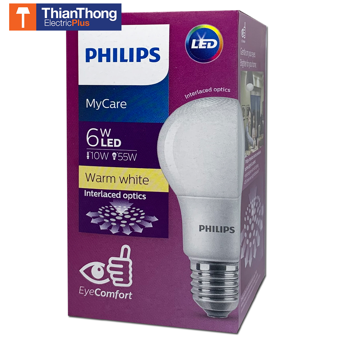 Philips หลอดไฟ ฟิลิปส์ MyCare LED Bulb 6W E27