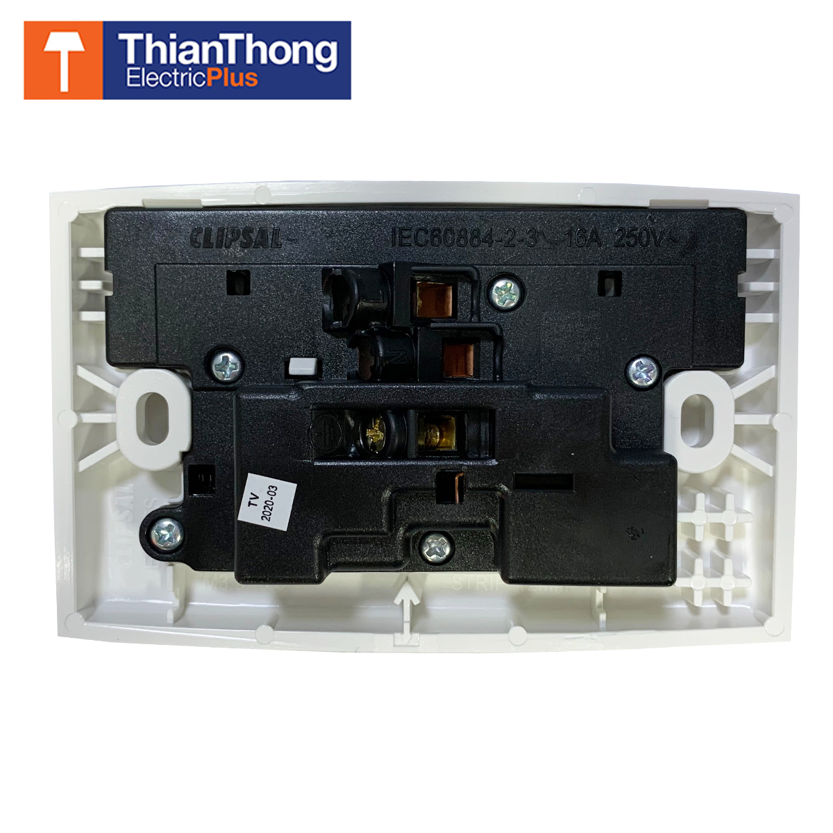 Schneider เต้ารับคู่ 3 ขา พร้อมม่านนิรภัยและสวิทซ์ควบคุมภายใน 16A ชไนเดอร์ (คลิปเซล) Twin Socket with switch E25UES S-Classic