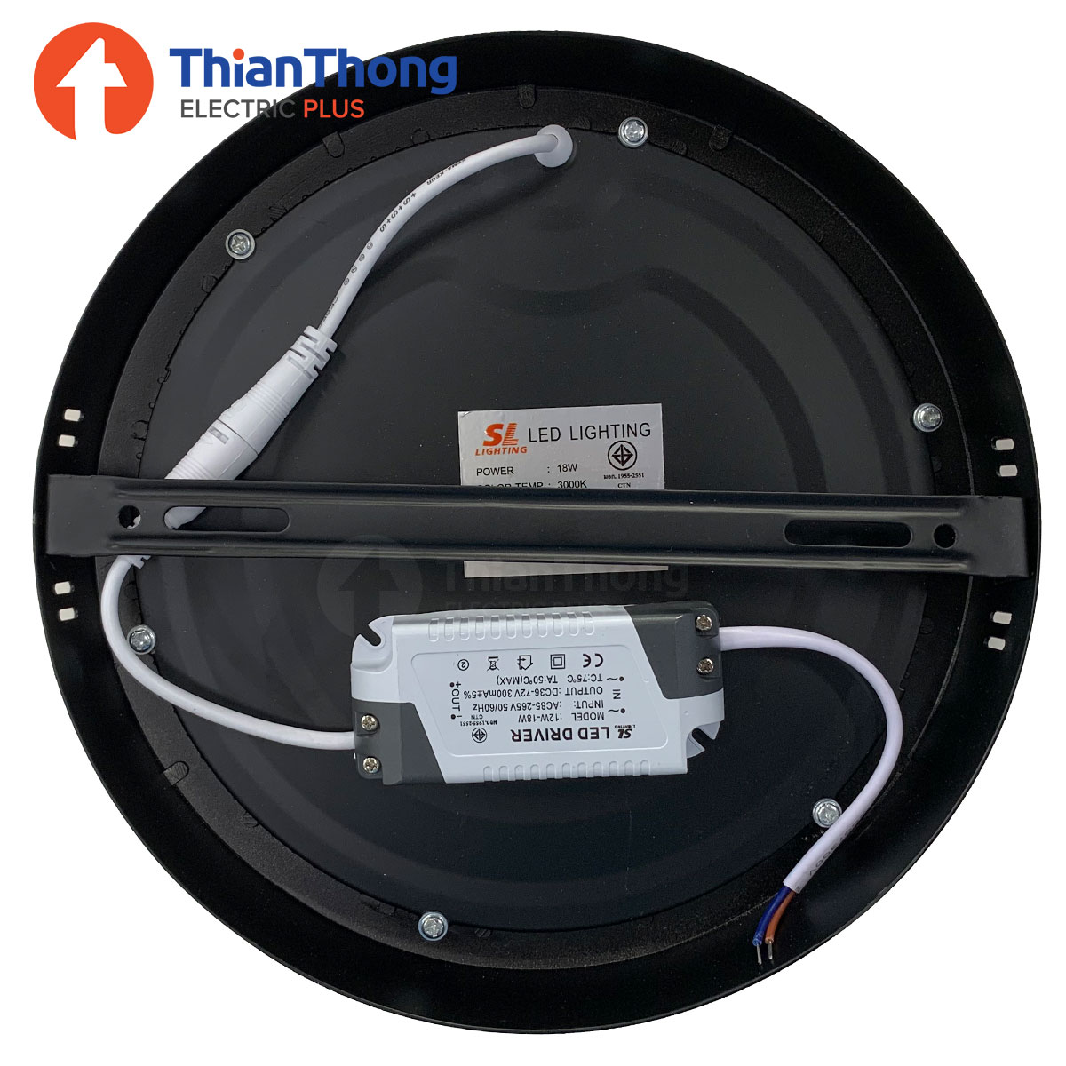 TSL โคมไฟดาวน์ไลท์กลม ติดลอย LED Surface Mounted LED Black 8 นิ้ว 18W สีดำ SL-3-B-718-LED